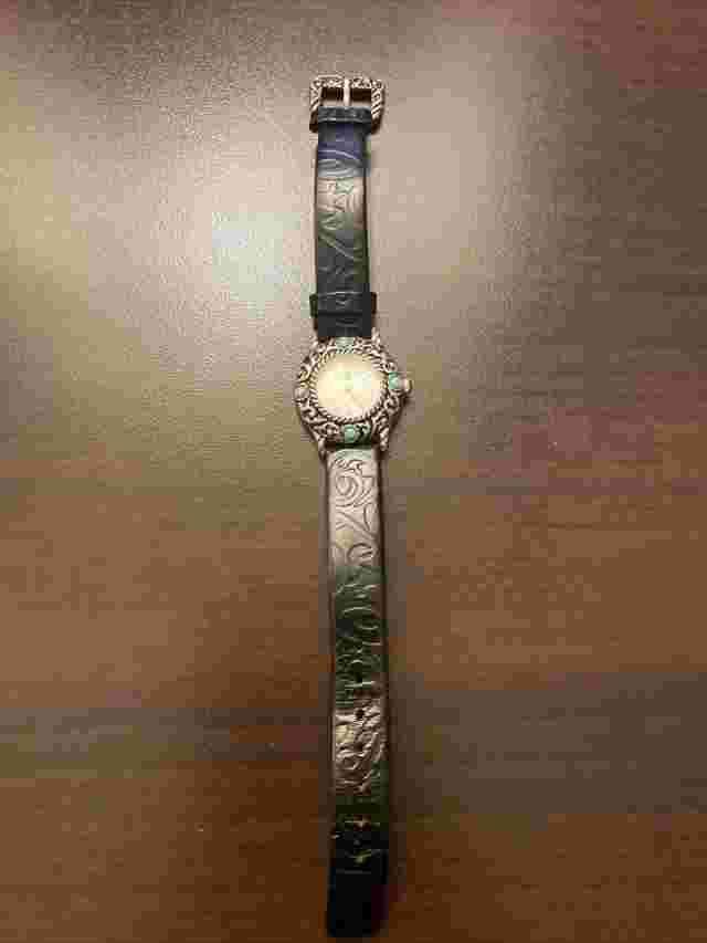 Carolyn Pollack Sterling Silver Turquoise Watch MOP Dial Simply Southwest Case