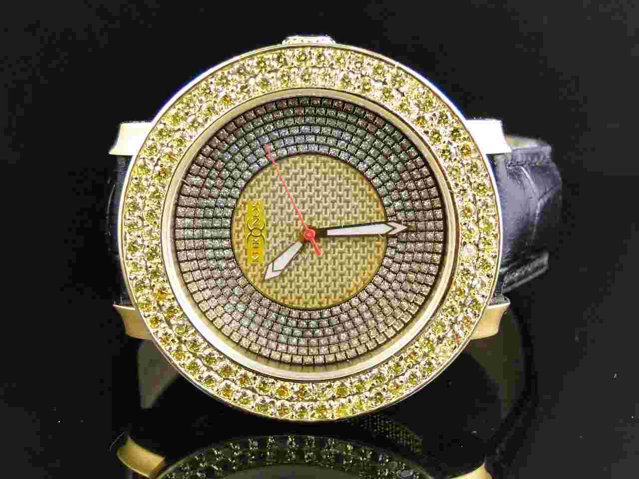 Mens Khronos Joe Rodeo Jojo Iced Yellow Canary Simulated Lab Diamond Watch