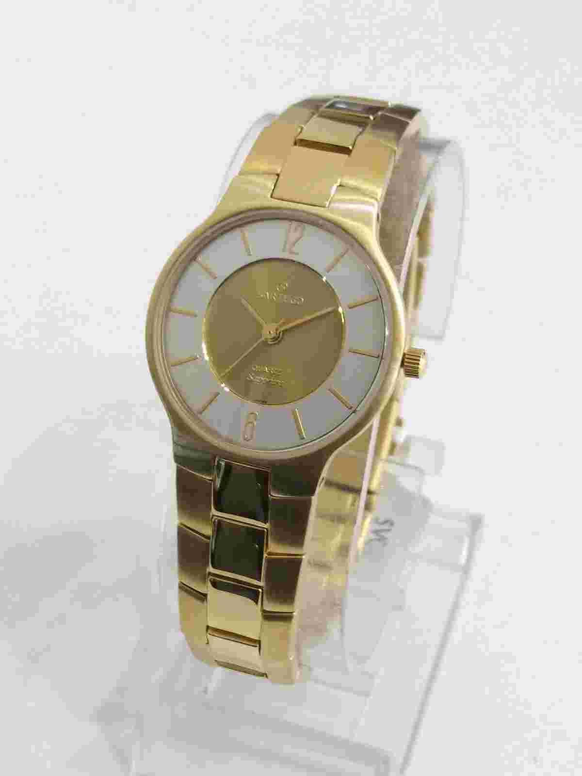Sartego Seville quartz sapphire 50 meter Gold tone women's watch SVQ662