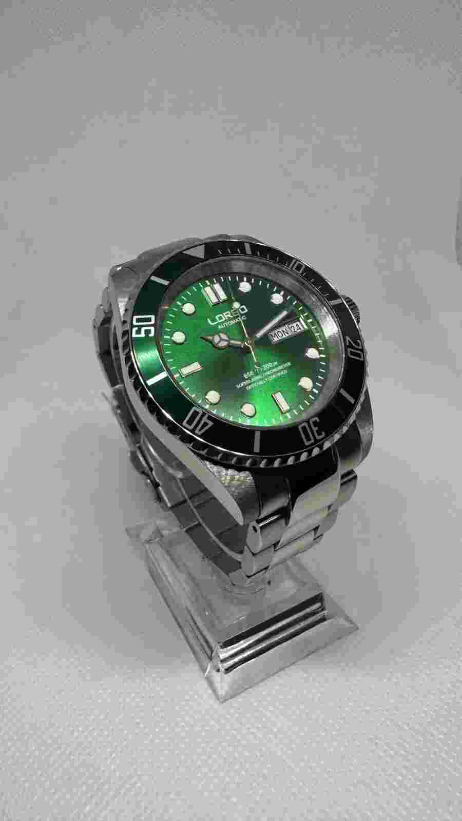 Loreo Automatic Submariner Dive Watch Sapphire Glass Rotating Bezel 200M - New