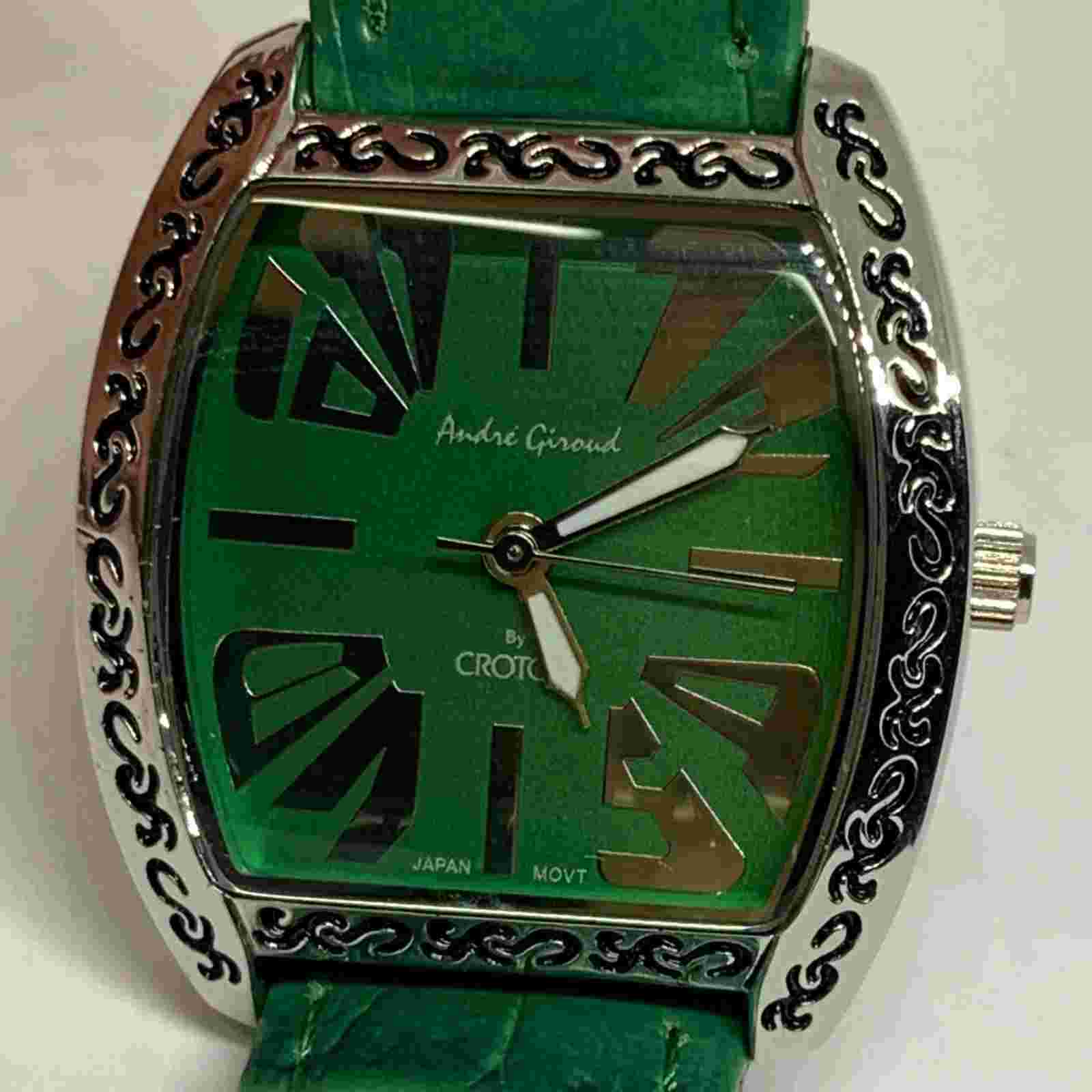 Andre Giroud by Croton women’s wrist Watch 29mm silver tone green dial running