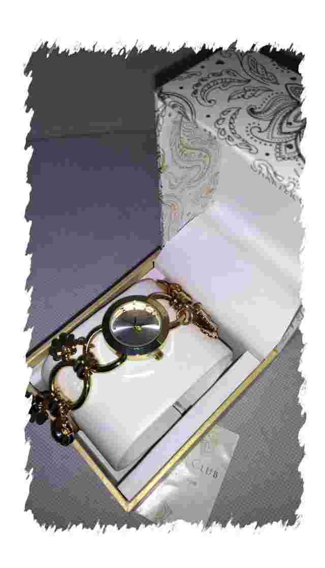 Gold Tone & CHARMS BRACELET Watch for women by CHARTER CLUB. New in box.