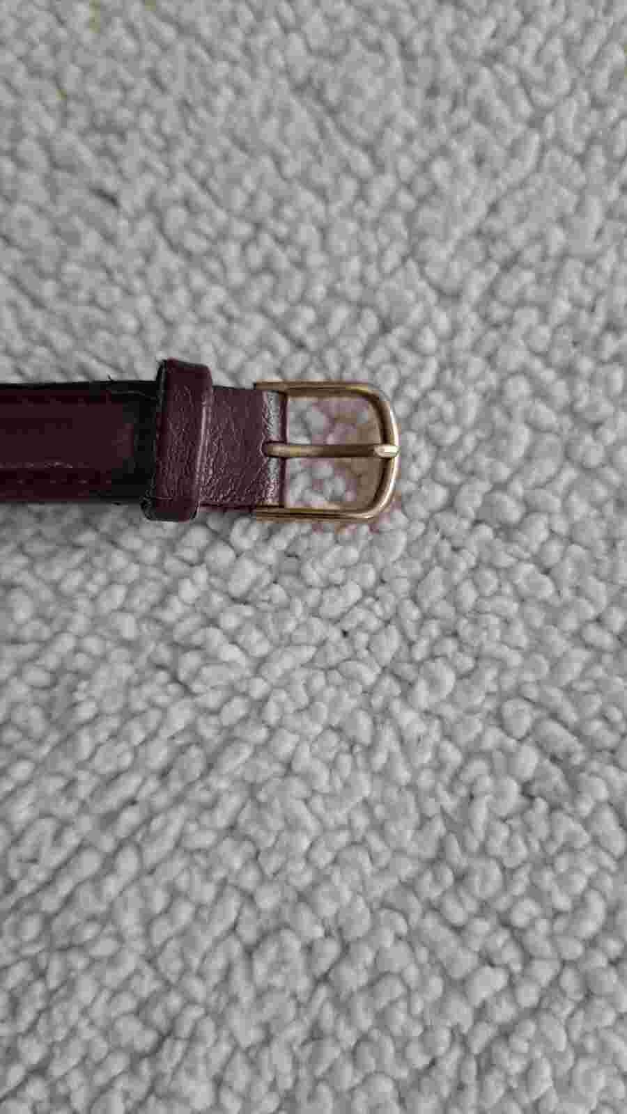 Watch it Women Gold Stainless Steel Water Res Brown Leather Battery White Quartz