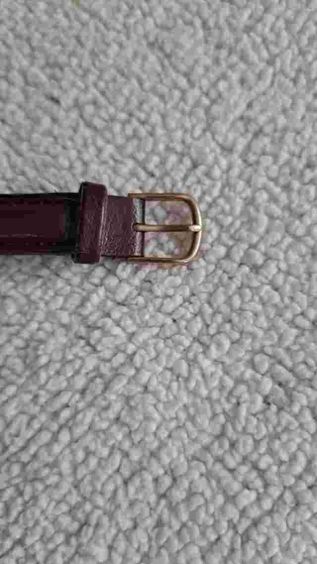 Watch it Women Gold Stainless Steel Water Res Brown Leather Battery White Quartz