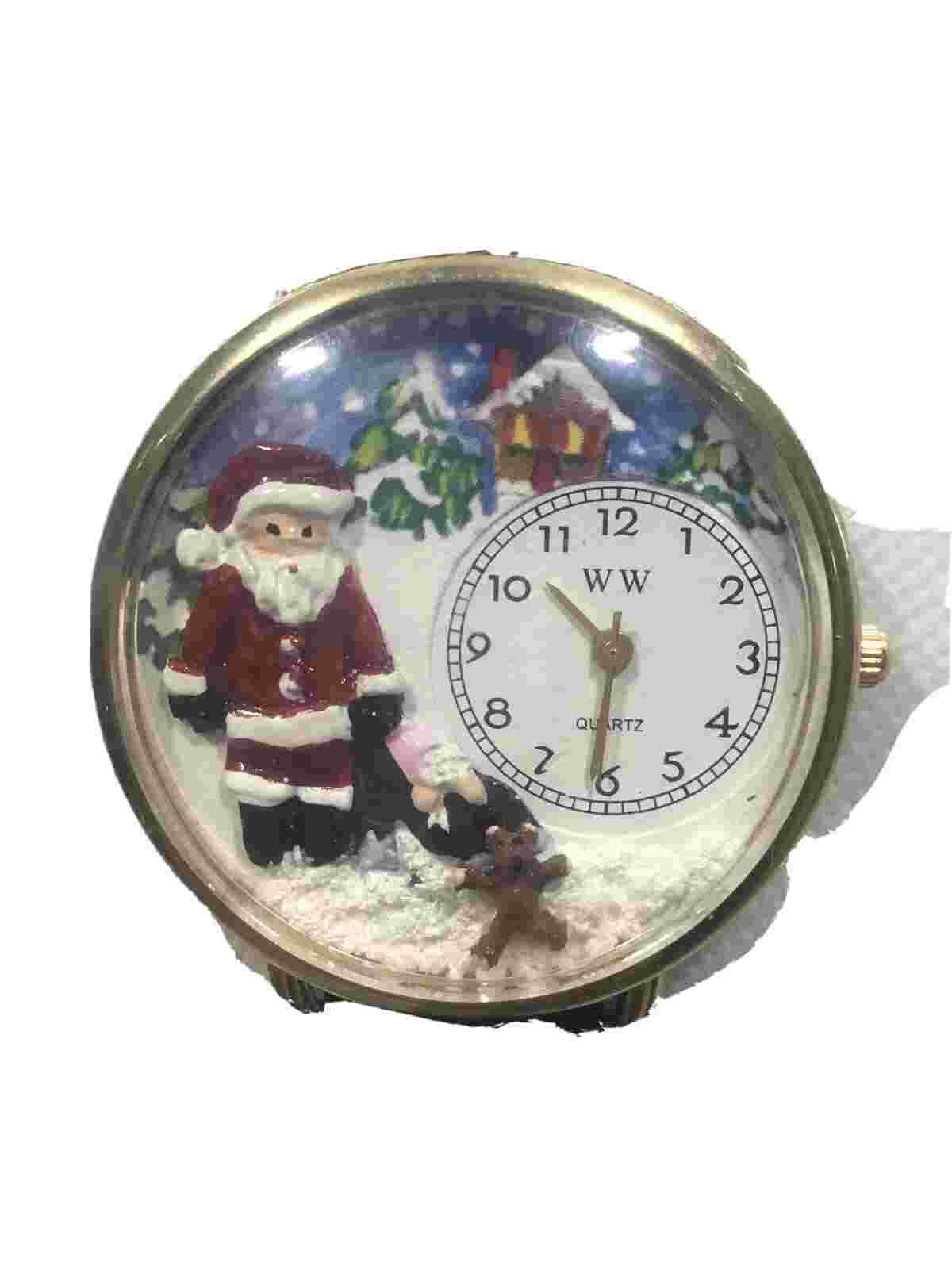 Whimsical Watches Women's G1220009 Christmas 🎄🎄Santa Claus Green Leather Watch