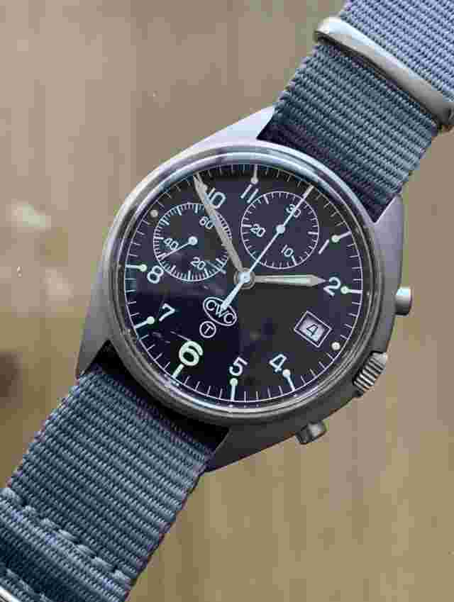 CWC Chronograph R.A.F. Cal.7765 (Valjoux) Date SS Case 40.8mm Manual Wind 1980'S