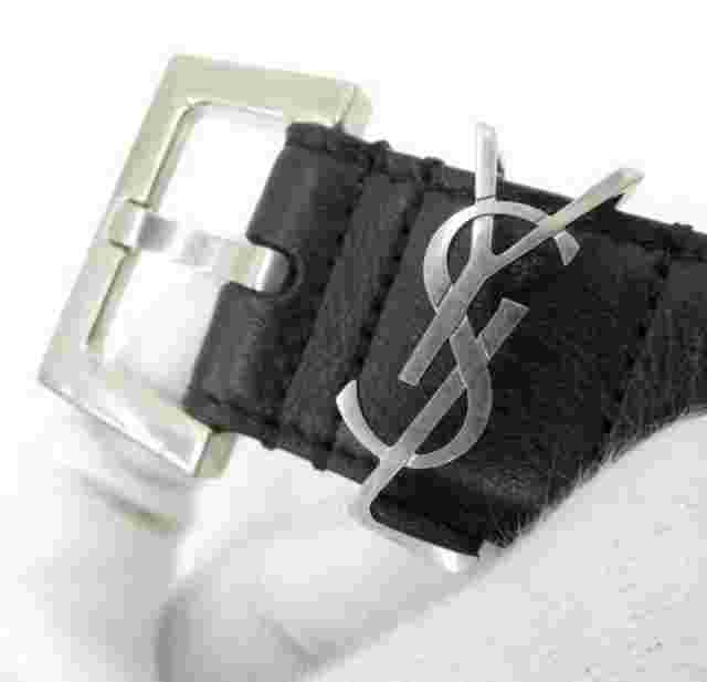 Saint Laurent Black Leather Belt Size 70cm 27.56in for Men Fashion