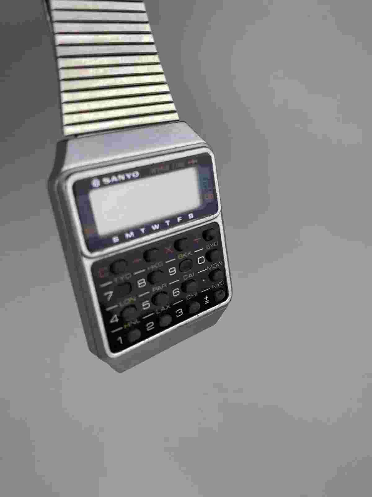 Vintage Sanyo calculator watch World Time Not Casio Rare