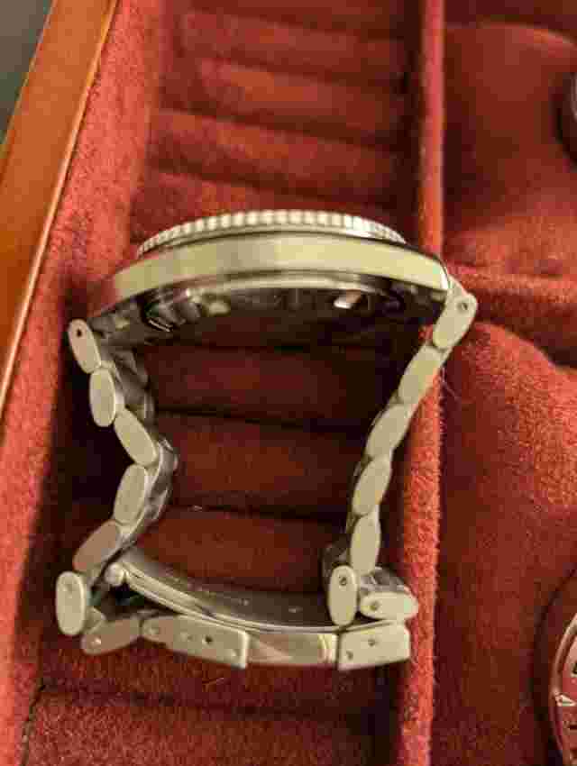 Alpha mechanical automatic men's watch  Black Orange Steel