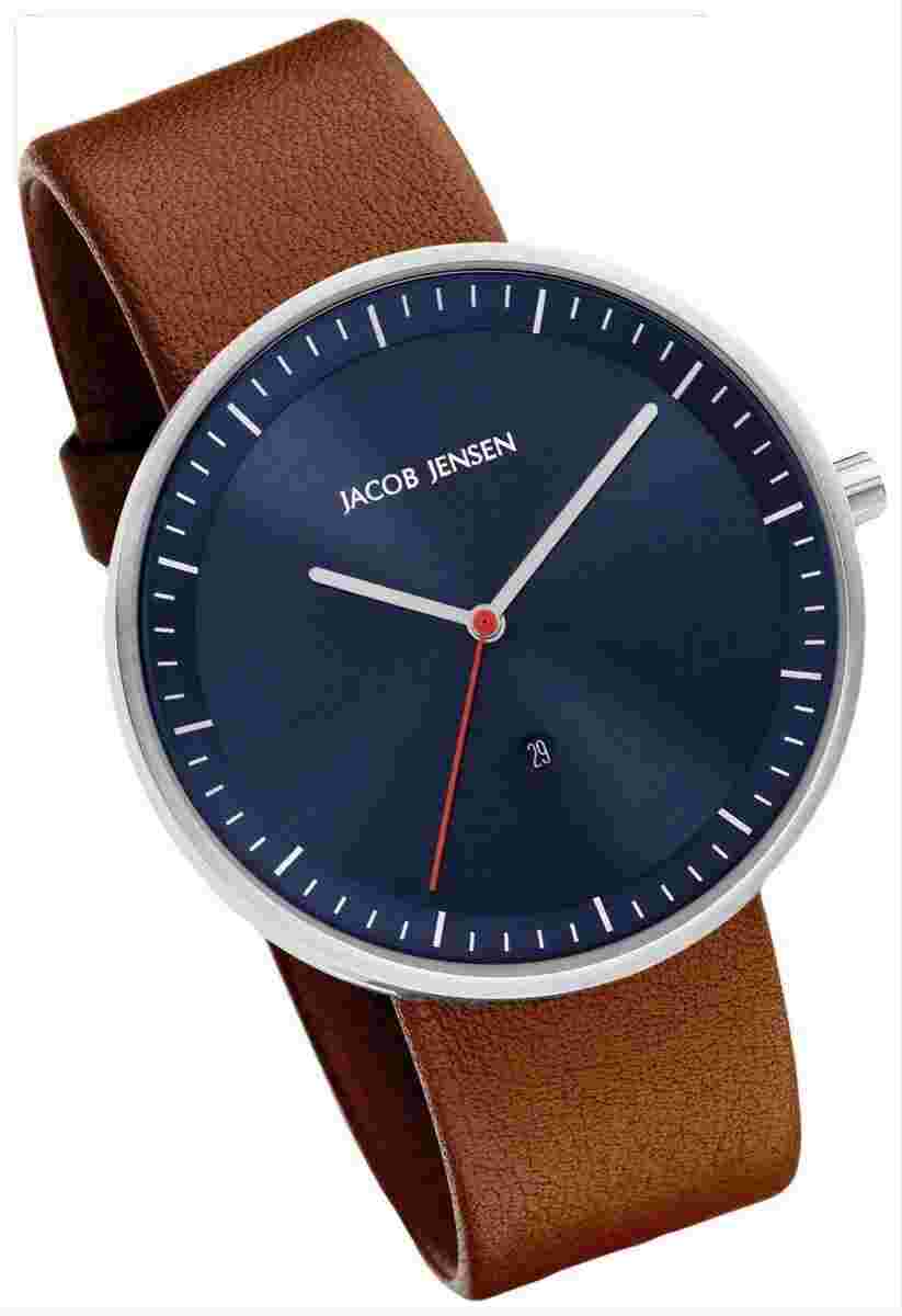 Jacob Jensen Mens Strata Series Watch - Brown/Blue