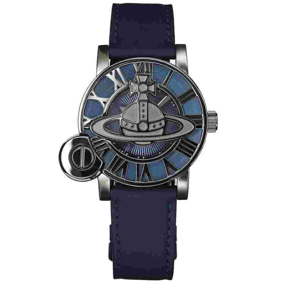 Vivienne Westwood Cageii Watch Navy Gray Quartz 5ATM  with Box & Tags
