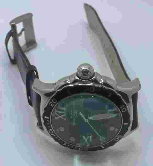 Primo Emporio Watch Mens M&M Date 45mm Case Black Leather Band Quartz