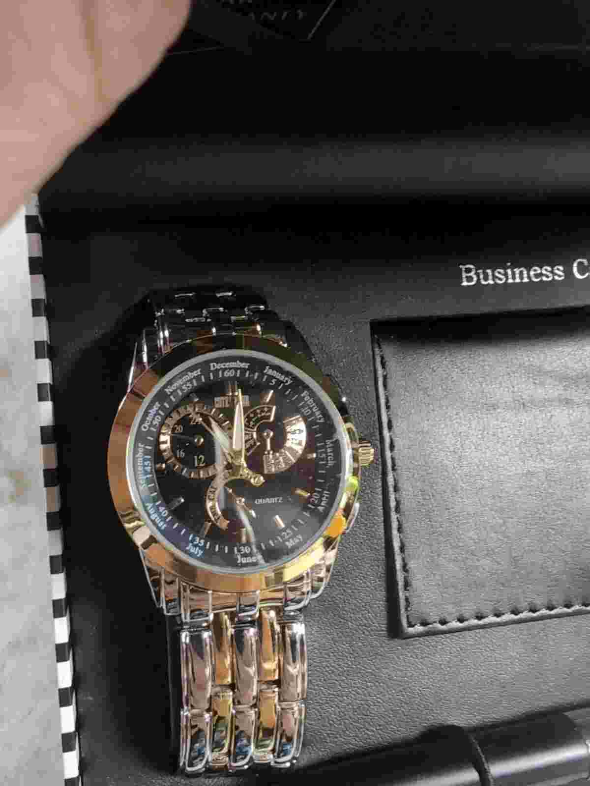 Cote d' Azur Men's Watch Pen and Business Card Holder Gift Set in Original Box