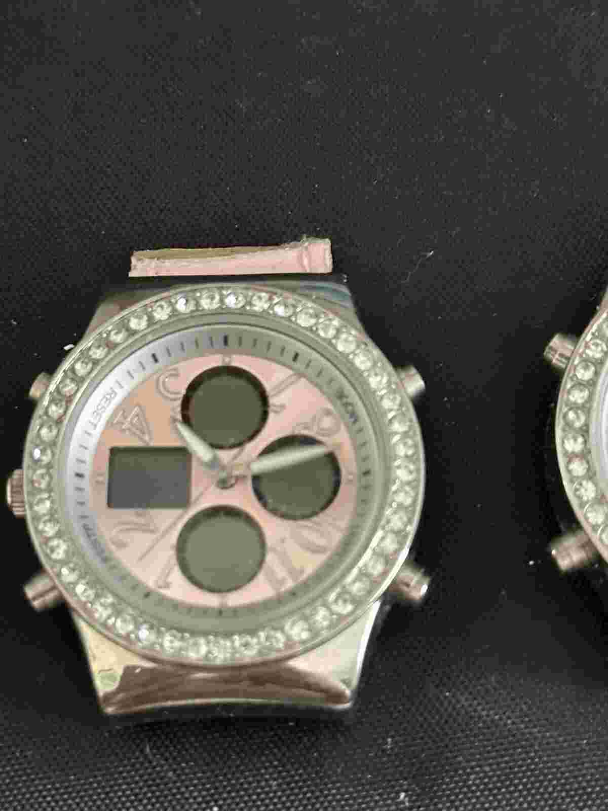 VTG LOT- 2 ATHLETIC WORKS LADIES QUARTZ WRISTWATCHES WITHOUT BANDS - Japan