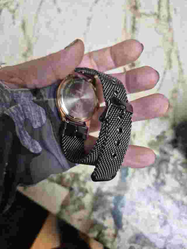 Tahari Mens Quartz Movement Black And Gold Stainless Steel Watch
