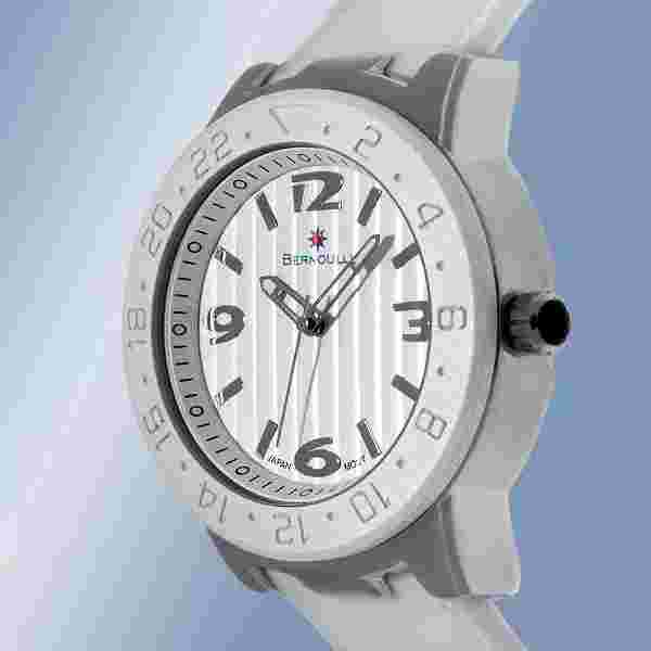 Bernoulli Jordan Ultra Pure White Silicone Strap White Dial, New