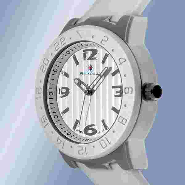 Bernoulli Jordan Ultra Pure White Silicone Strap White Dial, New
