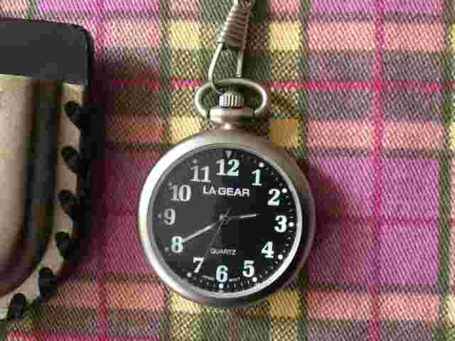 Vintage LA GEAR Quartz Pocket Watch And Case - New Battery Fitted