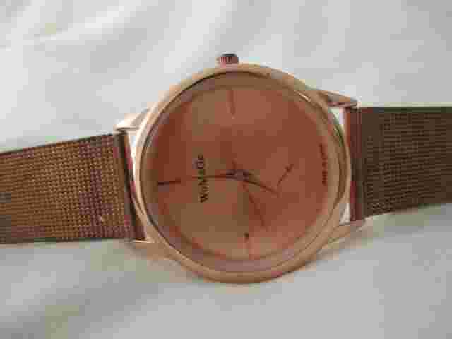 Rose Goldtone Watch, Metal Mesh Buckle Band