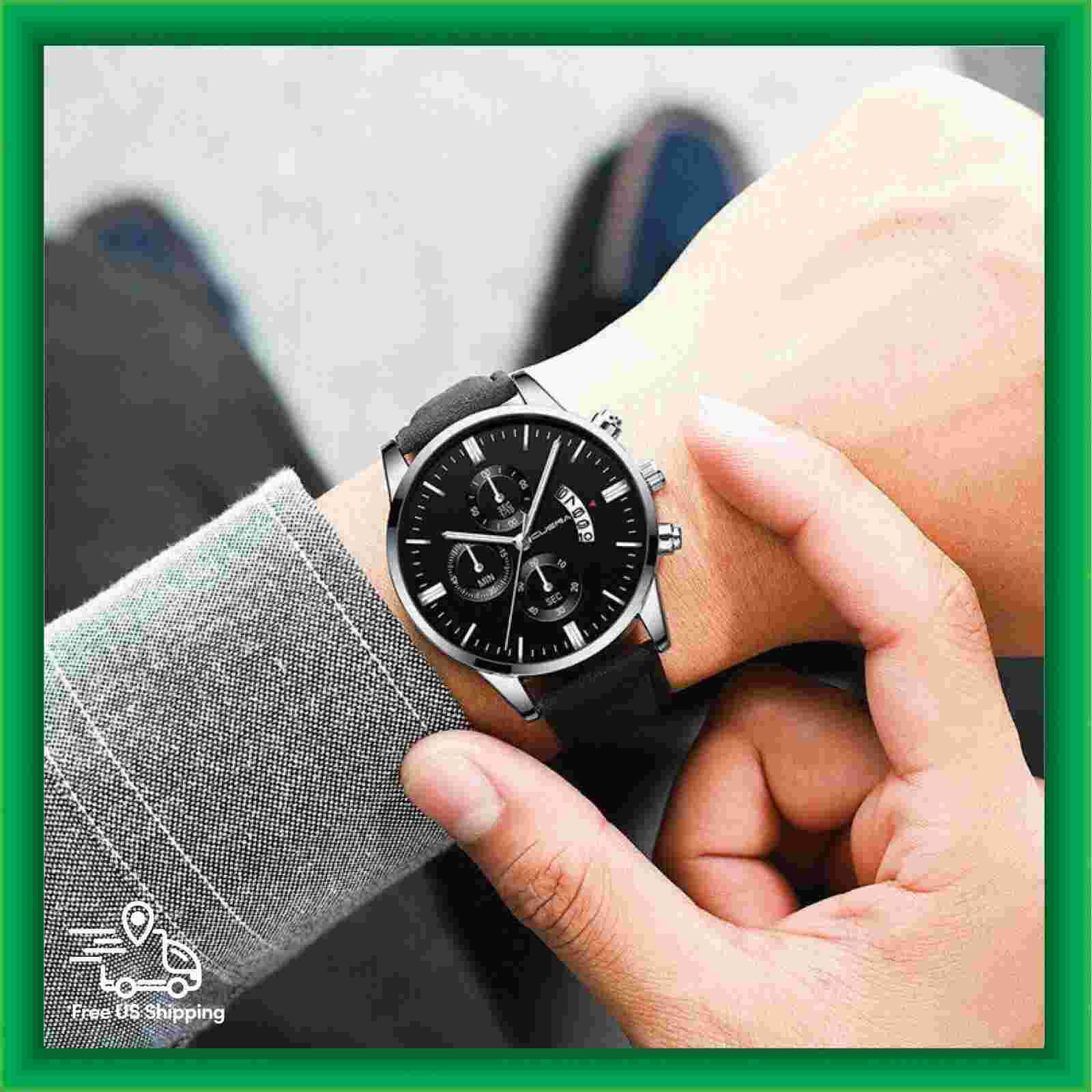 Men's Quartz Watch Stainless Steel Analog Ultra Thin Waterproof Business Luxury