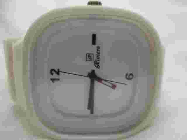 Riviera Analog Wristwatch White Buckle Band Square Shaped Face