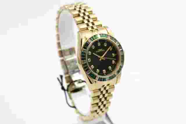 Watch Capital Women's Bracelet Gold Jubilè Green Zircons Luxury Promotion