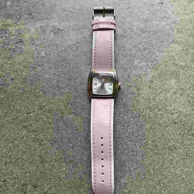Dickies Womens Watch 34mm Silver Tone Case With Pink Leather Band Bin C