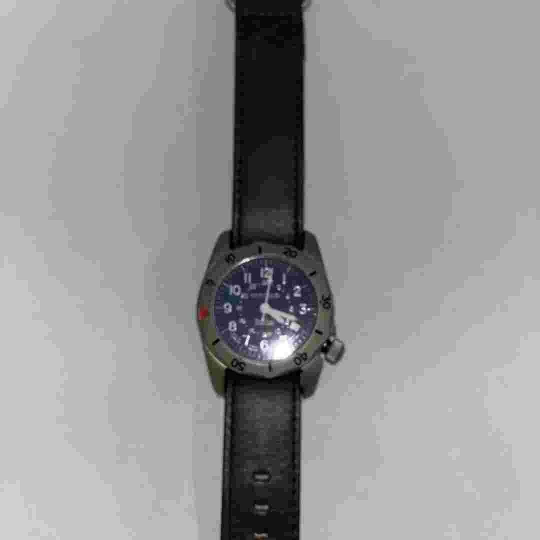 Blue Blue BERTUCCI Watch Quartz Men's Black Dial Swiss Made Round A-2TR Vintage