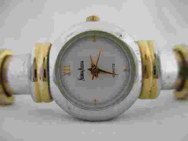 Neiman Marcus Analog Wristwatch Gold & Silver Tone Round Face