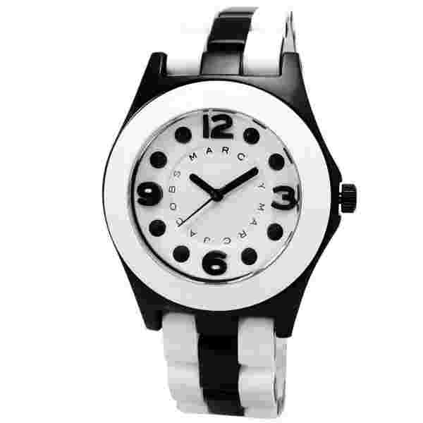 Marc Jacobs Black & White Aluminum Bracelet Womens Watch MBM3502