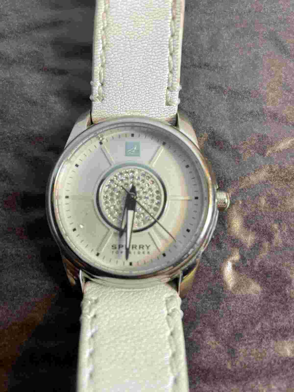 Sperry Top Sider Analog Wristwatch, Water Resistance, White Buckle Band-works
