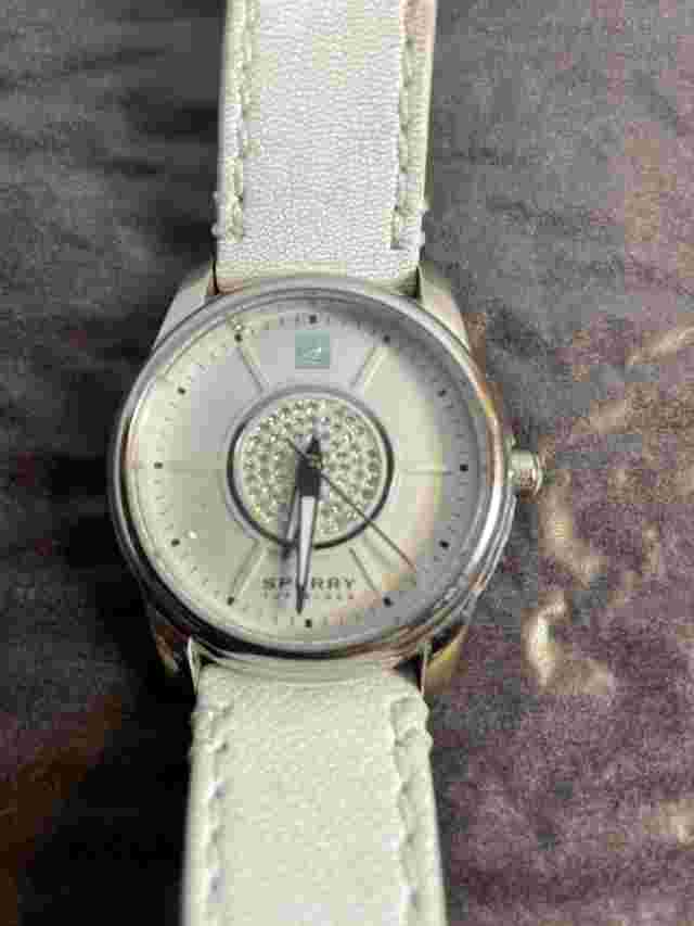 Sperry Top Sider Analog Wristwatch, Water Resistance, White Buckle Band-works