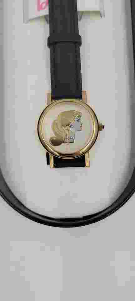 Vtg 1996 Nostalgic Gold Silhouette Barbie Women's Watch with Original Case New