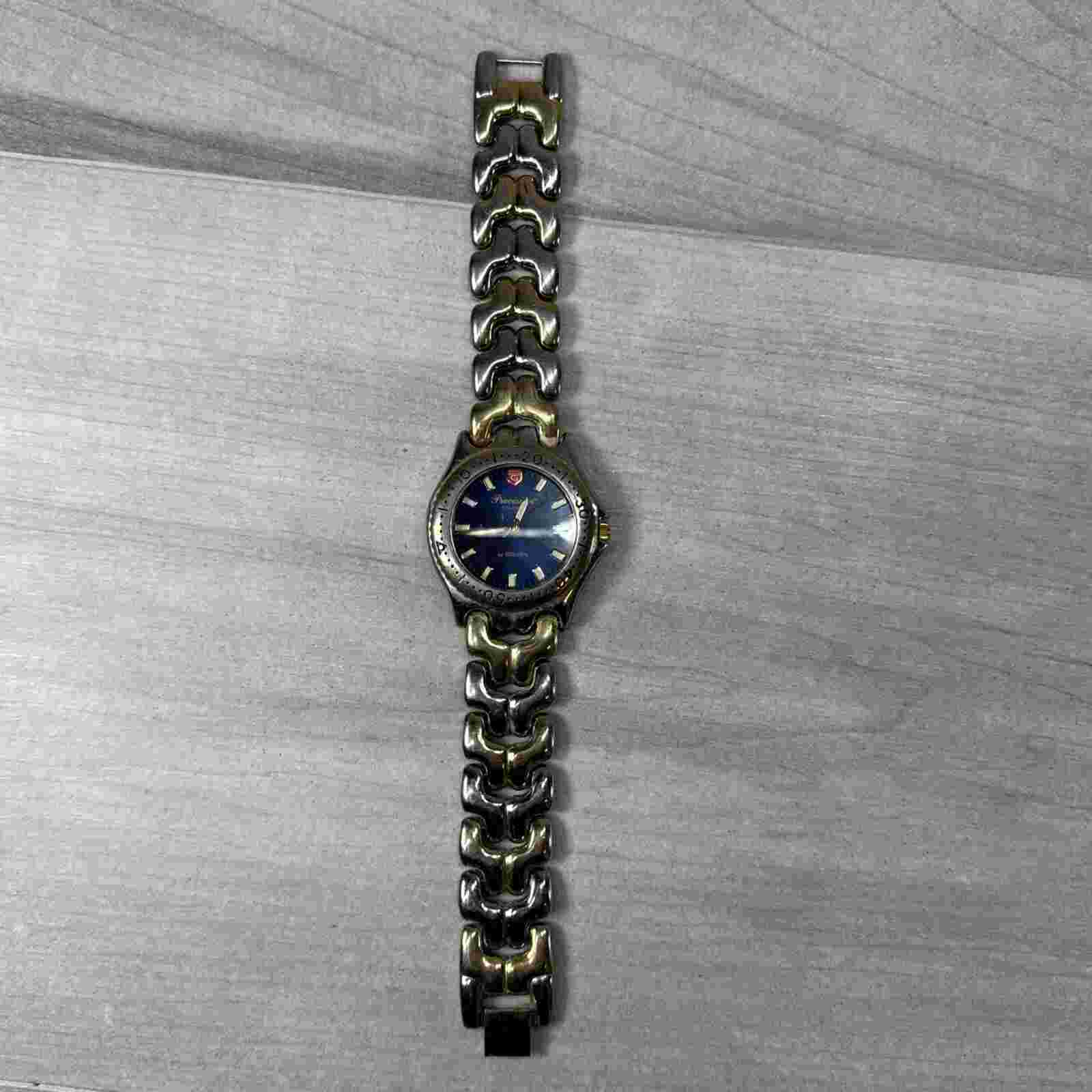Gruen Precision Quartz Watch GP5016 098 PC52 Two Tone SS Bracelet Vtg UNTESTED *