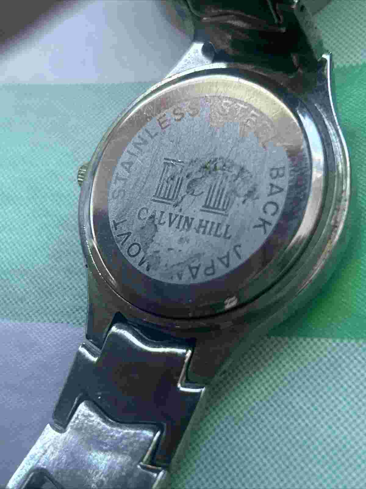 Men's Silver Tone Calvin Hill Analog Watch