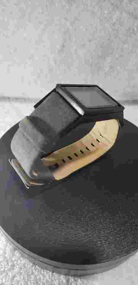 *Rare* Frank Gehry by Fossil 23mm Digital Watch Black Titanium/ Grey Suede band