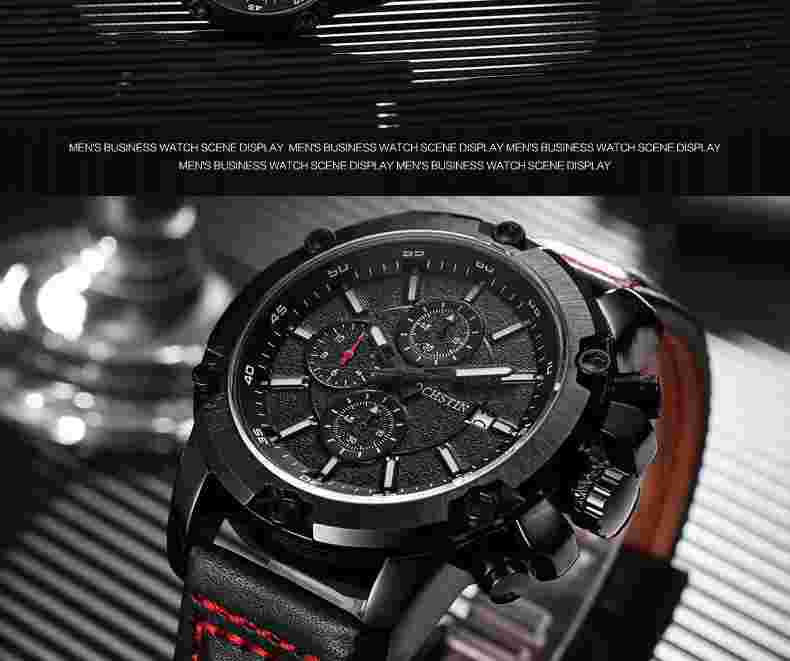 Superb Watch Military Top Quality Man Ochstin Leather Date Chronograph Water