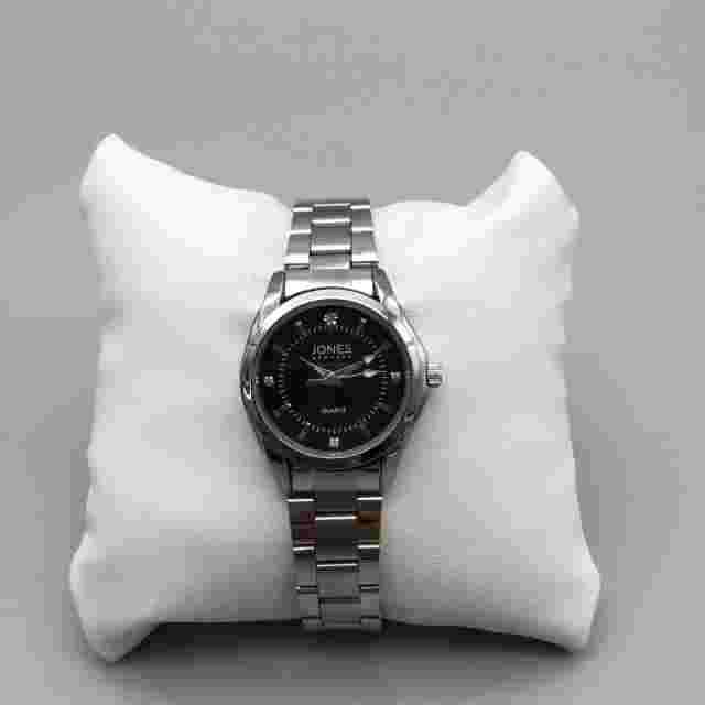 Jones New York Watch Women 30mm Silver Tone Black Dial Stainless Steel 6.5"
