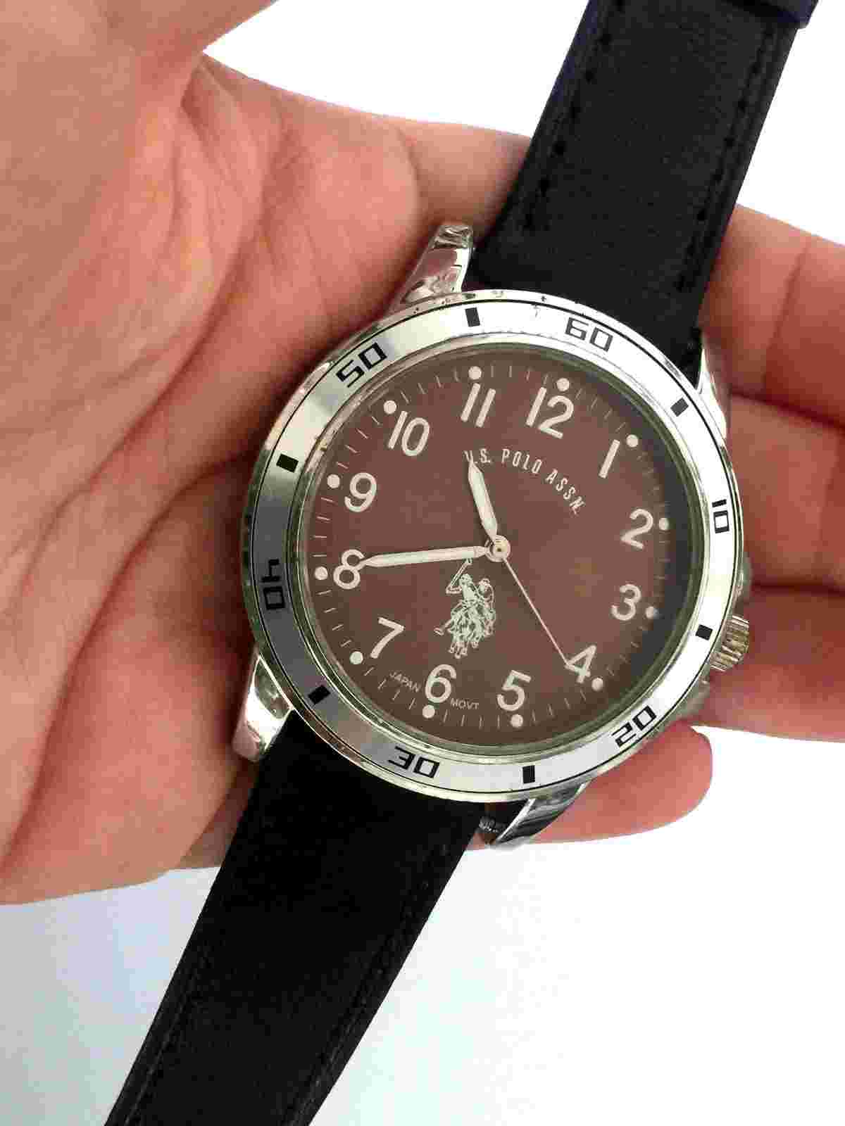 U.S. POLO ASSN. USC50049 GENS WRIST WATCH QUARTZ BROWN DIAL NEW BATTERY RUNS