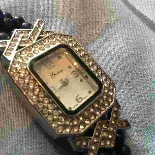 GENOA WATCH WITH AUSTRIAN CRYSTALS AND BEADED BAND