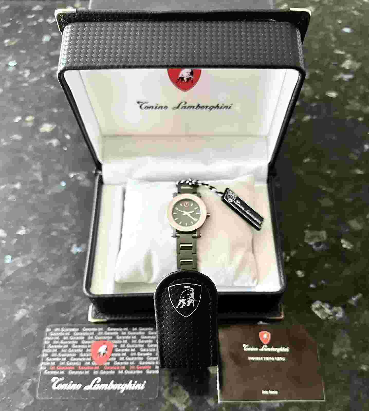 Genuine Tonino Lamborghini ‘Disc Titanium Edition’ Silver Ladies Watch 30mm