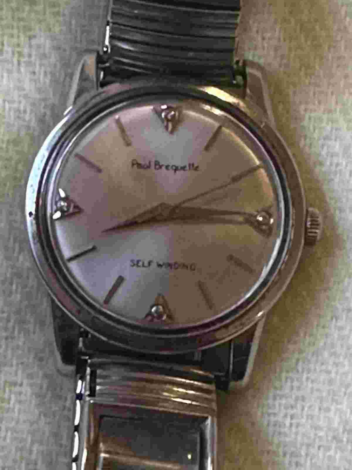 Rare Vintage Paul Breguette Diamonds Self Winding men's Watch-17 Jewels