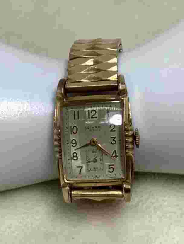 Vintage Gotham Men's Wristwatch Art Deco 60's Manual Wind 17 Jewels Working Rare