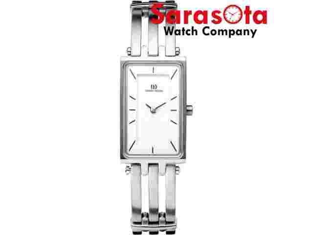 Danish Design IV62Q663 White Dial Titanium Quartz Classic Rectangle Womens Watch