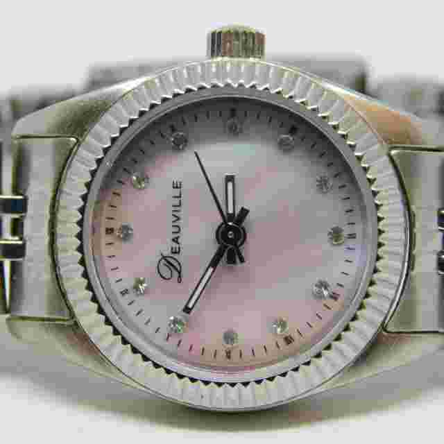 Deauville DV/6000SV Silver Tone Quartz Analog Ladies Watch Sz. 6"