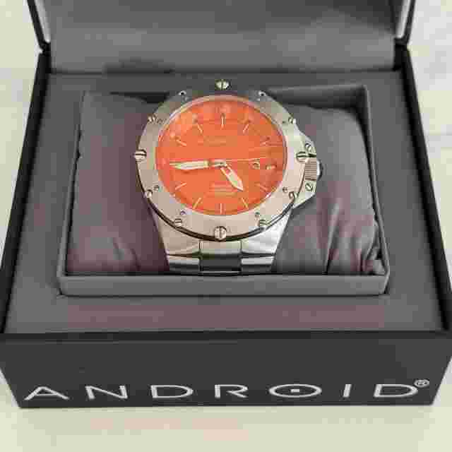 ANDROID Watch Orange Dial Date Feature Waterproof to 660FT
