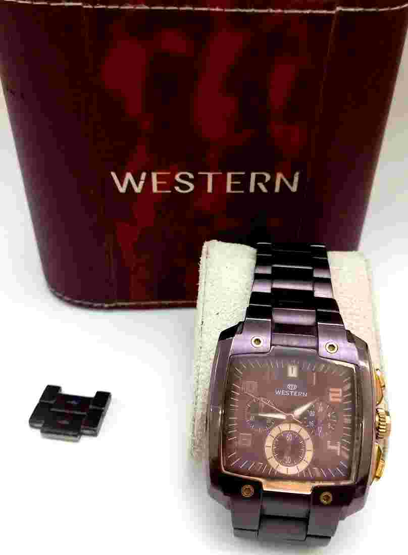 WRISTWATCH⌚ WESTERN Men's Stainless Brown Battery operated  water resistant