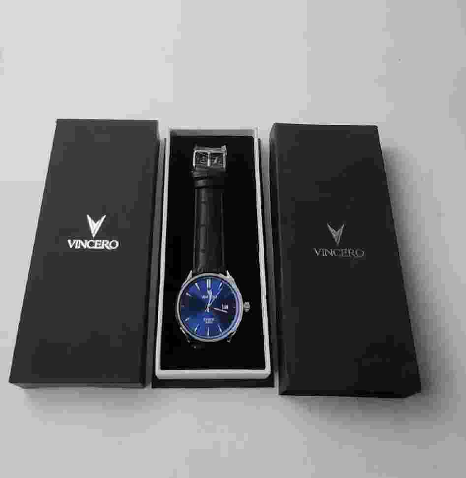 Vincero Luxury Men's Wrist Kairos Series  Watch Chrono S Black/Silver..