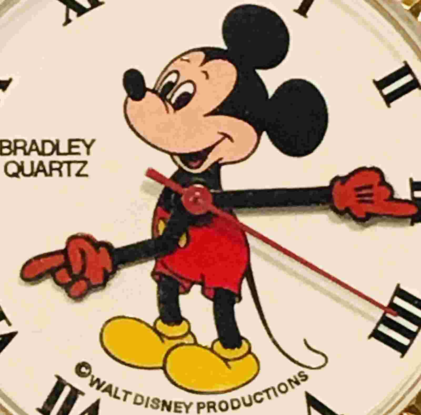 35mm Bradley MICKEY Black Strap & Case Quartz Mens Watch—VINTAGE & RARE