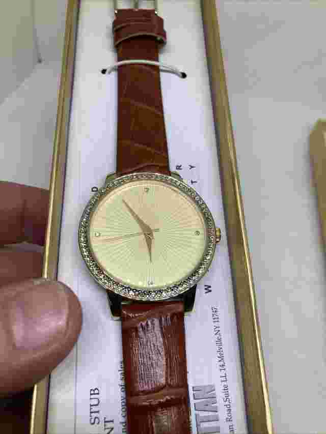 New Boxed Manhattan By Croton Brown Jeweled Ladies Watch